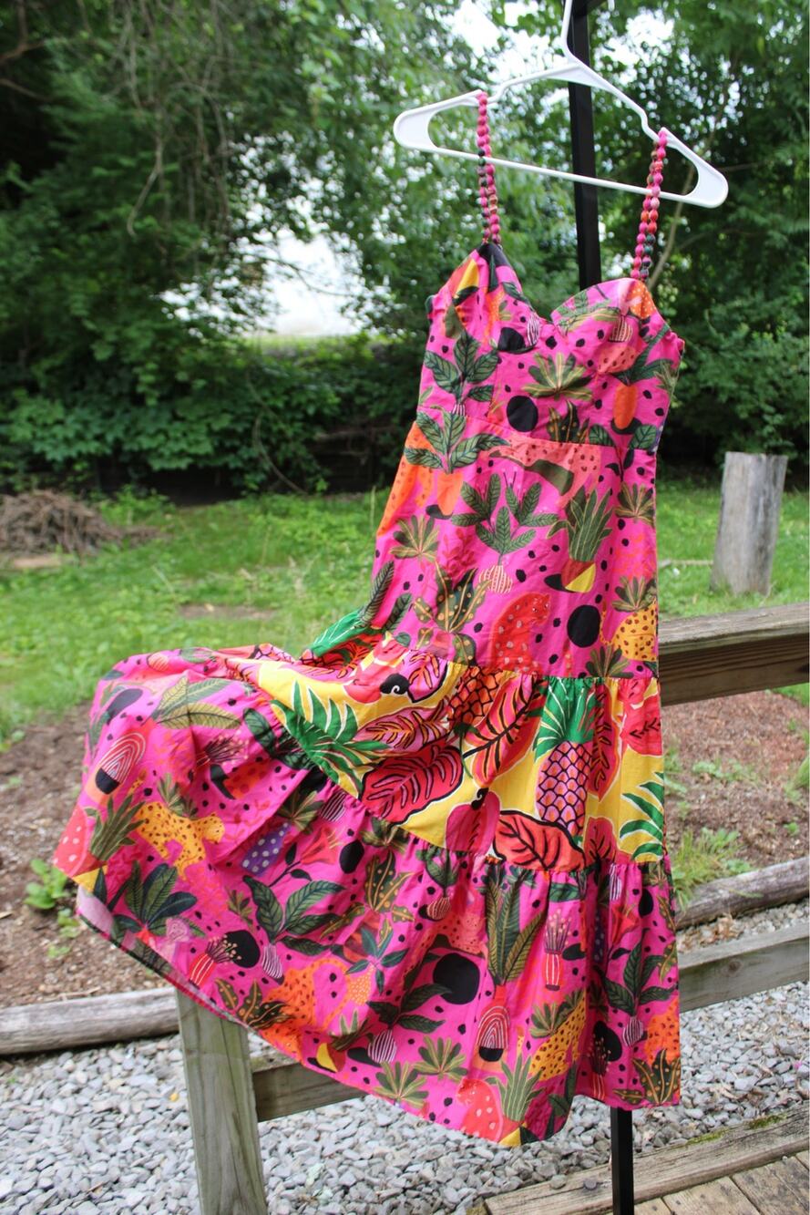 Farm Rio Pop Leopard Mixed Tropical Midi Dress 🌺🐆 | Size XS | NWT | MSRP $275